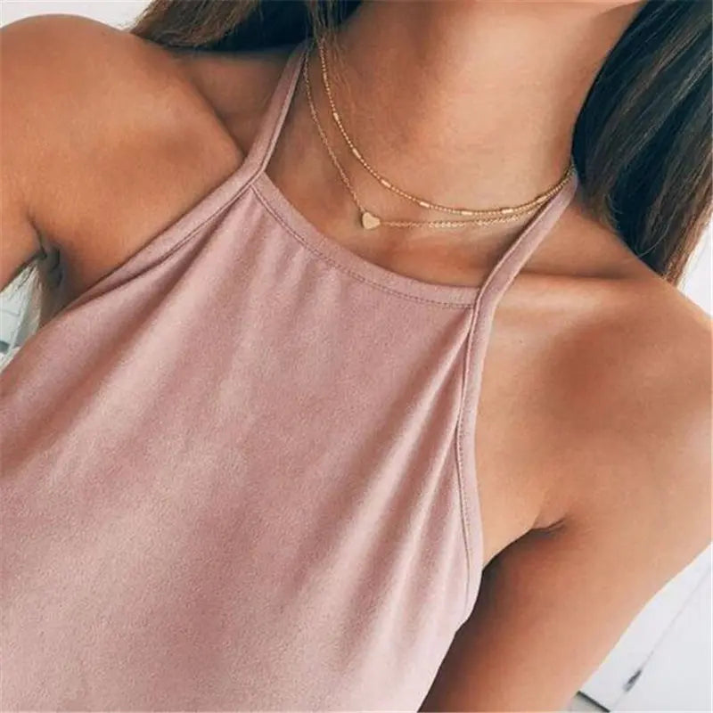 Tiny Heart Choker Necklace for Women Silver Color Chain Smalll Love Necklace Pendant on neck Bohemian Chocker Necklace Jewelry