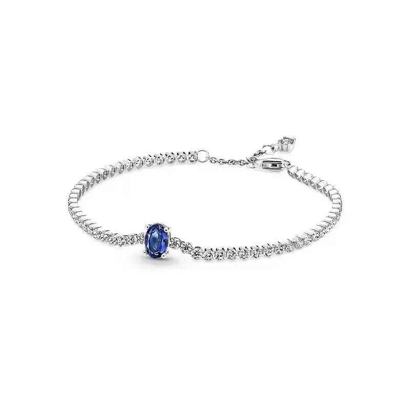 Sterling Silver Tennis Bracelet fits Original Pandora Exquisite Beads DIY Fashion Jewelry Gifts