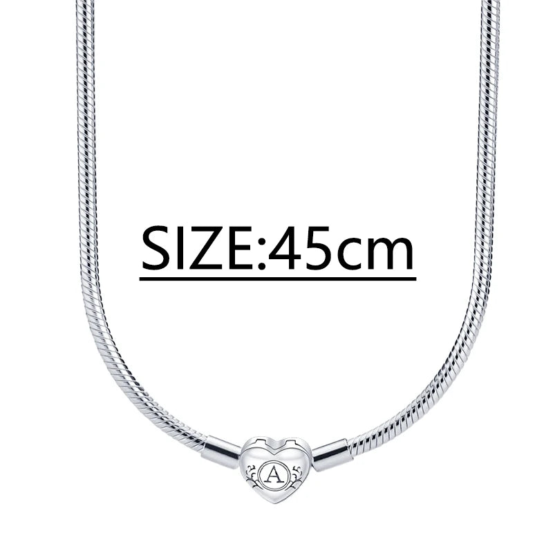 2024 Hot Authentic 925 Sterling Silver Necklace for Women Heart Shape Personalized Fashion Anniversary Birthday Jewelry Gift